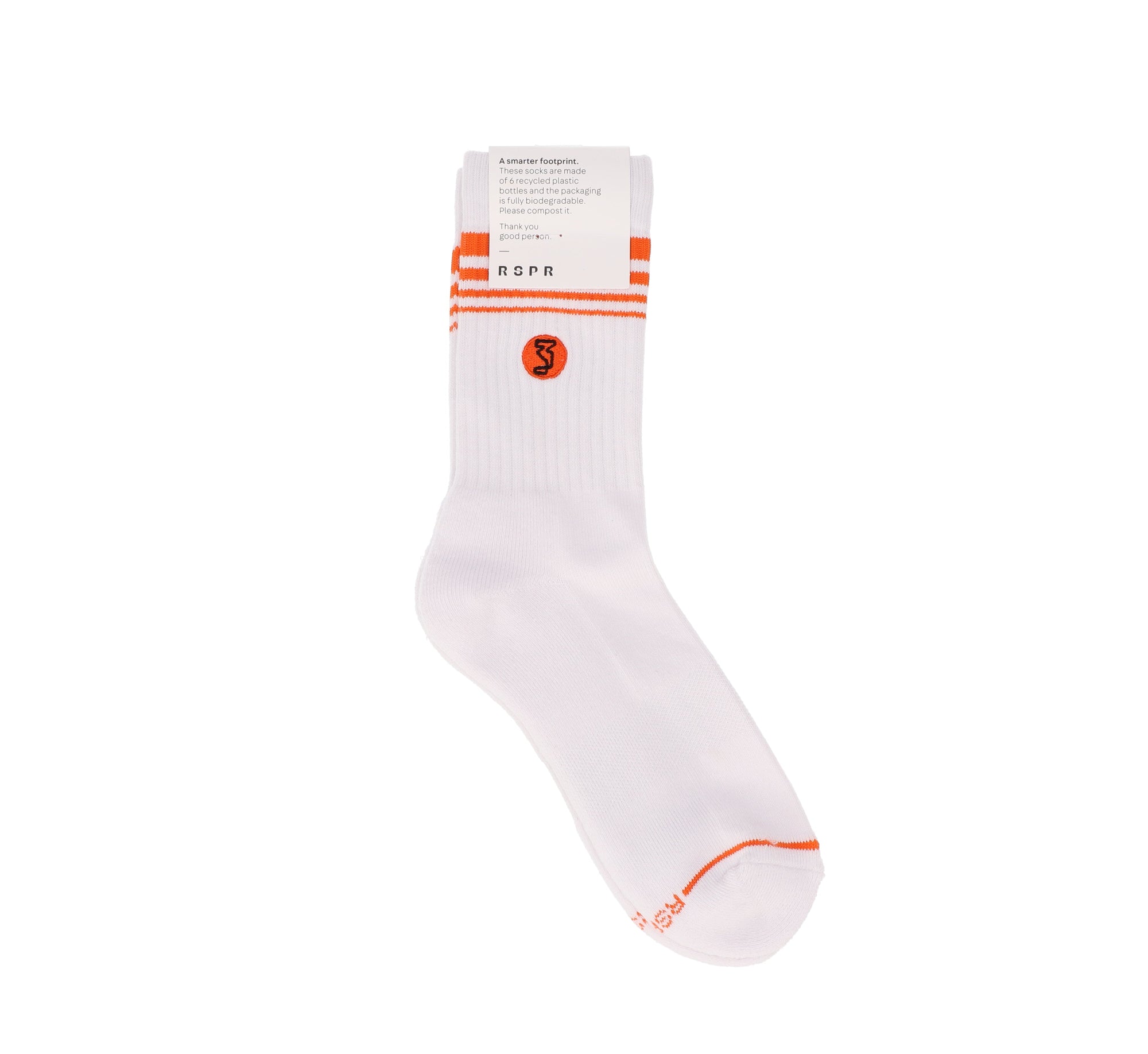 Socks 6 - White + Orange